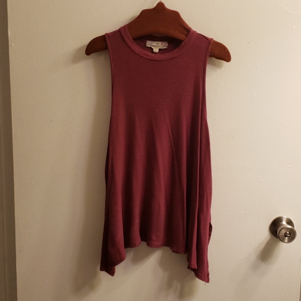 Mauve, High neck tank, flowing bottom.